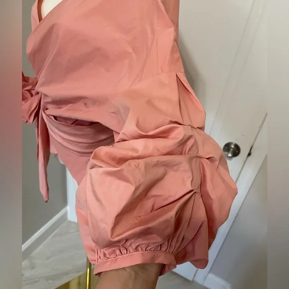 New York & Company Pink Wrap Blouse with 3/4 Sleeves-NWOT - Picture 7 of 9